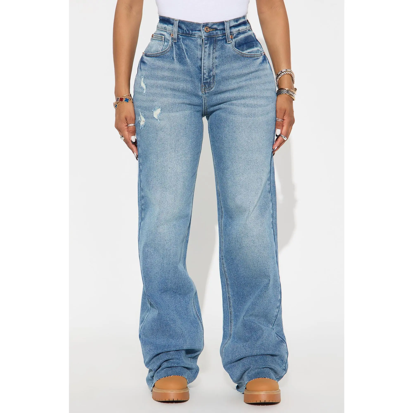 90's Baby Basic Stretch Wide Leg Jean