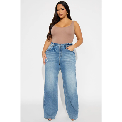 90's Baby Basic Stretch Wide Leg Jean