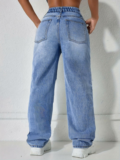 Women’s Casual High Rise Ripped Jeans