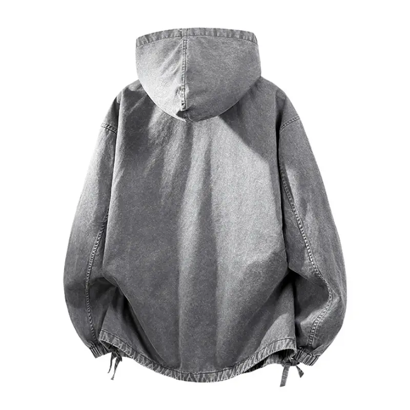 Men’s Washed Cotton Half-Zip Hooded Sweatshirt