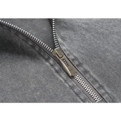 Men’s Washed Cotton Half-Zip Hooded Sweatshirt