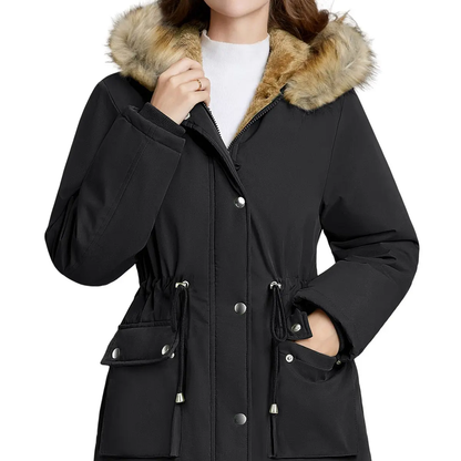 Women’s Fleece Waterproof Hooded Jacket with Pockets