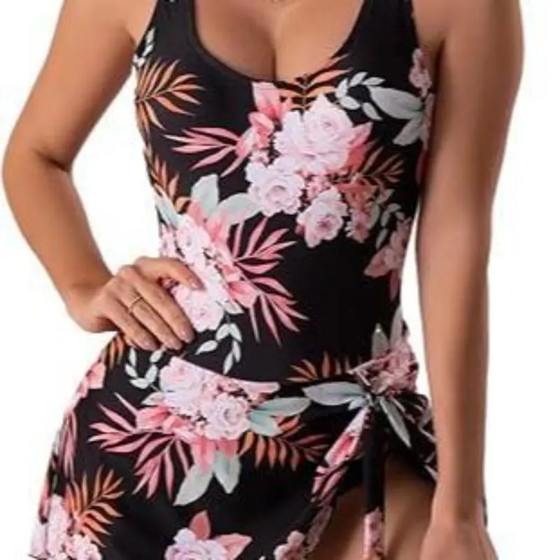 Women's Floral Print Swim Dress mutecho
