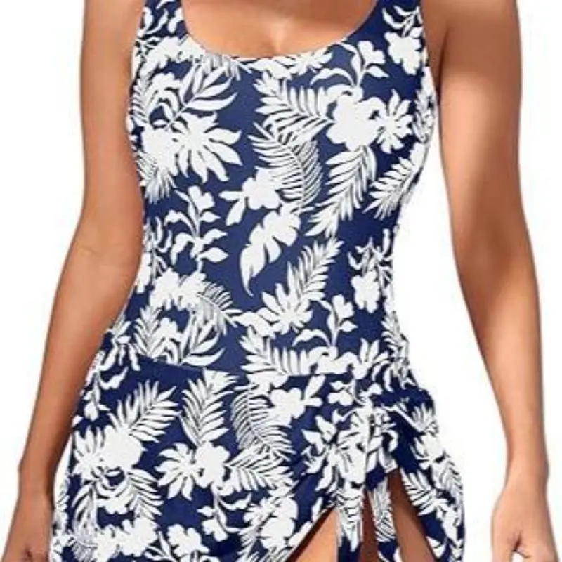 Women's Floral Print Swim Dress mutecho