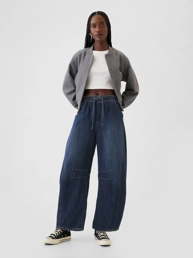Women's Mid Rise Easy Horseshoe Jeans mutecho