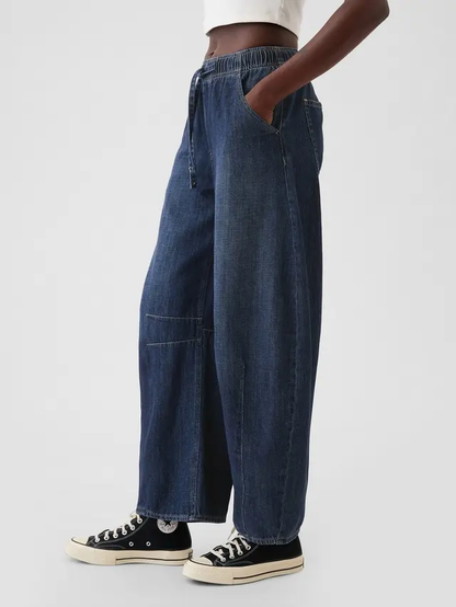 Women's Mid Rise Easy Horseshoe Jeans mutecho