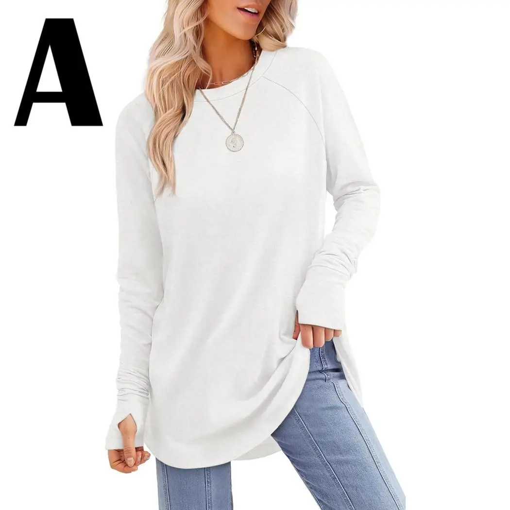 Women's Long Sleeve Tunic Top with Thumb Holes – mutecho