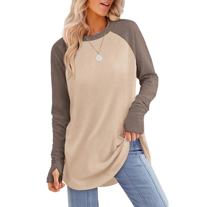 Women's Long Sleeve Tunic Top with Thumb Holes – mutecho