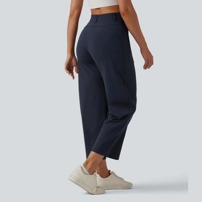 High Waisted Barrel Leg Casual Pants with Pockets