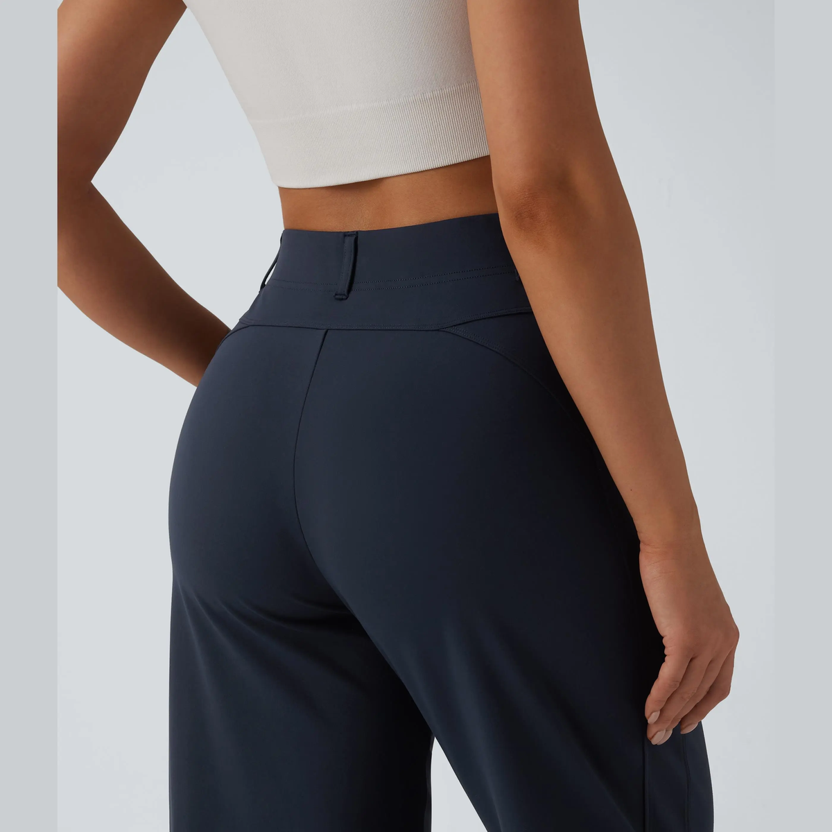 High Waisted Barrel Leg Casual Pants with Pockets