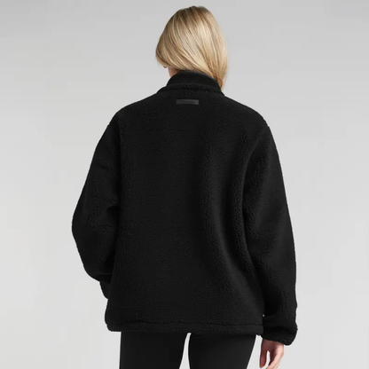 Plush High-Pile Pullover With Mock Neck & Half Zip