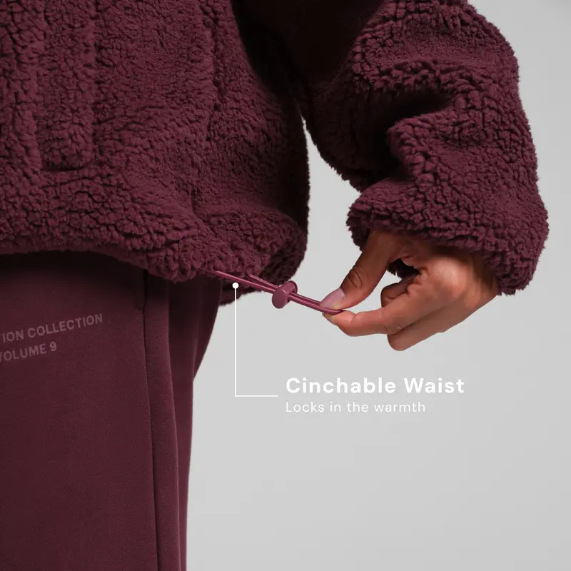 Plush High-Pile Pullover With Mock Neck & Half Zip