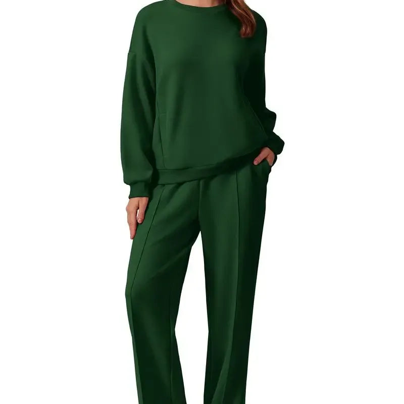 🔥2-Piece Sweatshirt & Pants Set – Comfy Travel or Home Outfit