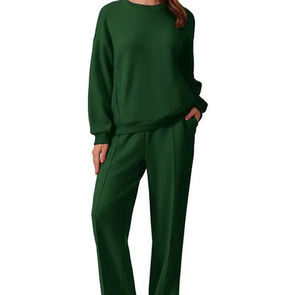 🔥2-Piece Sweatshirt & Pants Set – Comfy Travel or Home Outfit