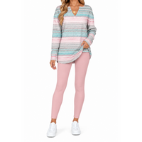 Pastel Striped Top + Pink Leggings