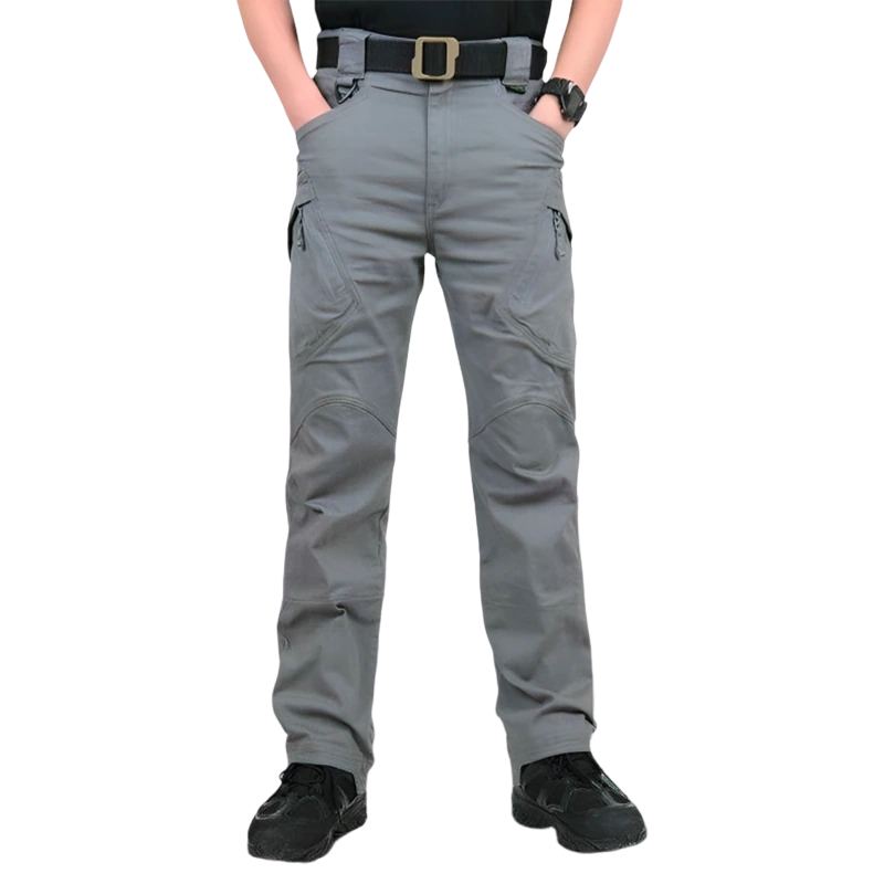Men's solid color and printed pocket zipper waterproof tactical cargo pants