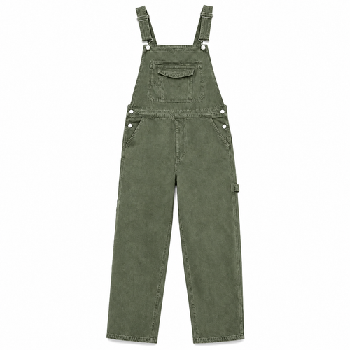 Men's Heavyweight Cotton Denim Overalls Relaxed Fit Straight Leg Dungarees with Multi Pocket Utility