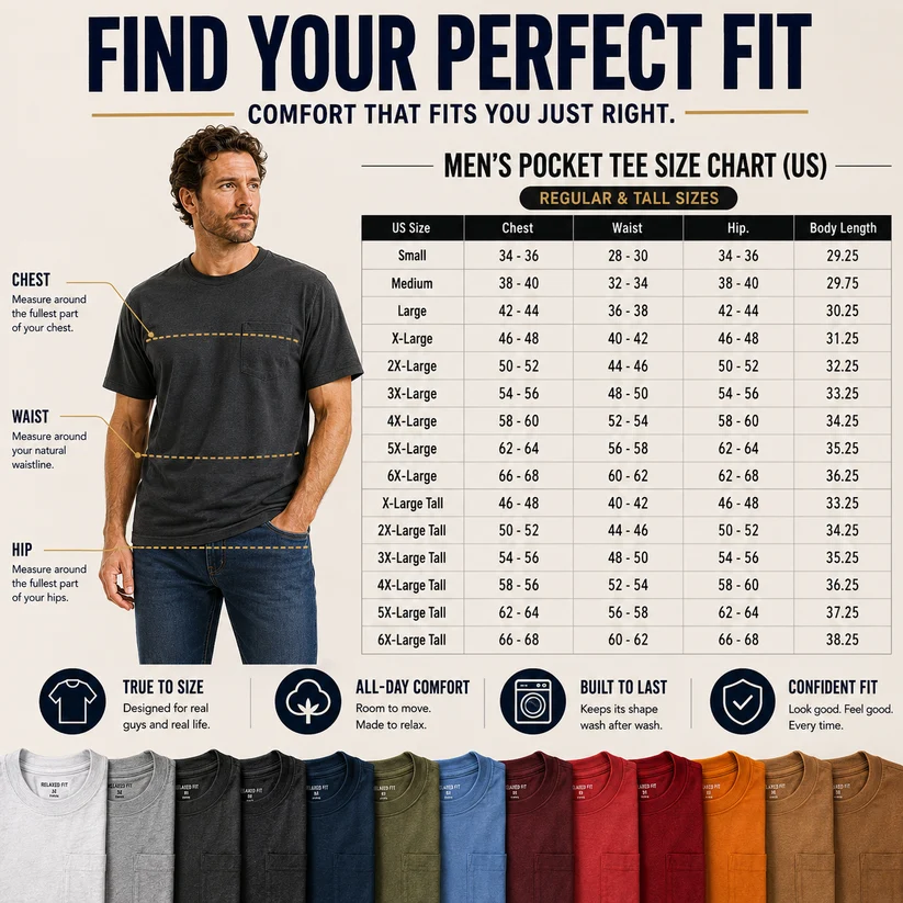 Classic Heavyweight Pocket Work Tee – Relaxed Fit, Built for Everyday Work