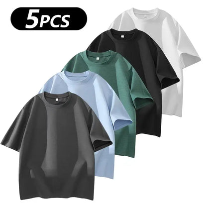Men's 5PCS Cotton Crew Neck T-Shirts Set