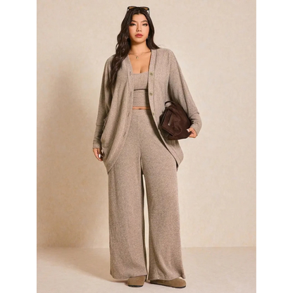 Plus Size Women's 3-Piece Knit Set