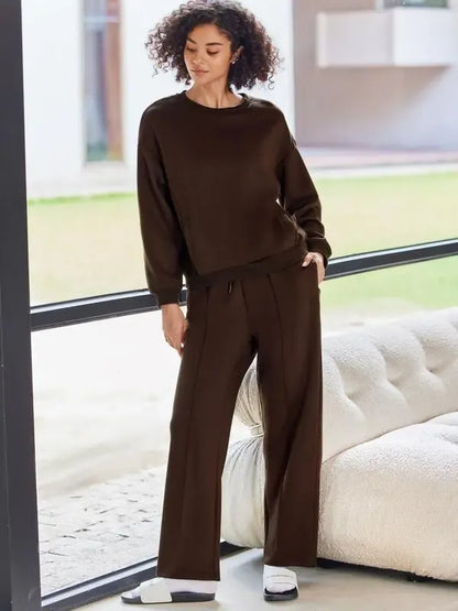 🔥2-Piece Sweatshirt & Pants Set – Comfy Travel or Home Outfit