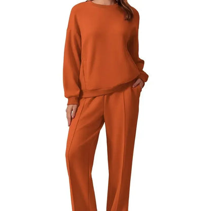 🔥2-Piece Sweatshirt & Pants Set – Comfy Travel or Home Outfit