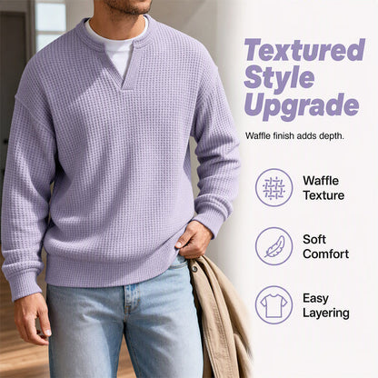 ⌛Limited-Time Offer⌛Layered Comfort Waffle Tee